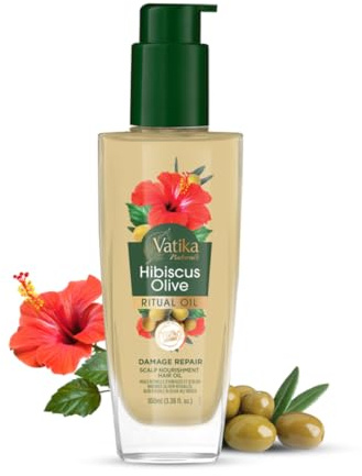 Vatika Naturals Ritual Hibiscus Olive Hair Oil |100 ml| Non-sticky Oil for Hair Growth| Contains Hibiscus, Olive, Rosemary & Sunflower Oil | Lightweight Hair Oil for Daily