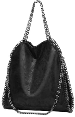 NASSMOSSE Sac à chaîne pour Dames capacité PU Leather Femmes Tote Sac Portable Zipper Sac à bandoulière décontracté pour la datation de Shopping