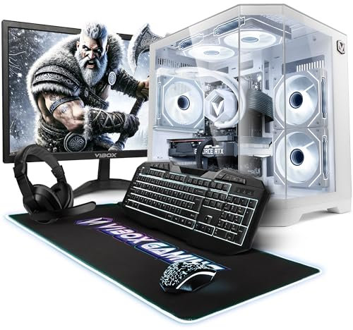 Vibox IV-416 Gaming PC Bundle • AMD Ryzen 7 5700X 4.6GHz • Nvidia RTX 5060 8GB • 16GB RAM • 1TB NVMe SSD • Windows 11 • 23 Monitor • WiFi