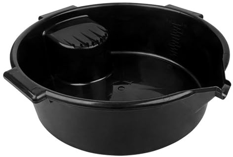 TENYELE Contenedor de cambio de aceite, bandeja de recogida de aceite, contenedor de recogida de aceite con asa, reutilizable, redondo, contenedor de cambio de aceite