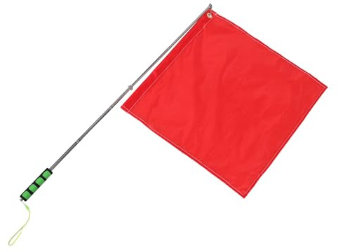 Abaodam Set Bandiera Rossa Arbitro Asta Telescopica 12 M Bandiera Portatile per Addestramento Equestre e Segnalazione Gara Resistente al Vento e Materiali Leggeri per Uso Professionale