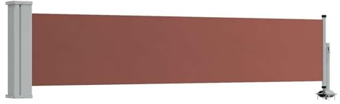 Gecheer Tenda laterale retrattile per patio, tenda da sole privacy per terrazza e balcone, 60x300 cm in poliestere resistente UV con base in acciaio, protezione dal vento e dal sole