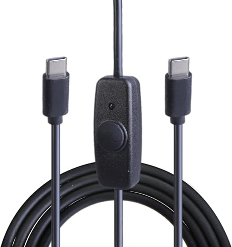 APGLSXY Bärbar typ C laddningskabel med strömbrytarknapp hane till hankontakt trådlinje 20 W laddning USB C förlängningskabel