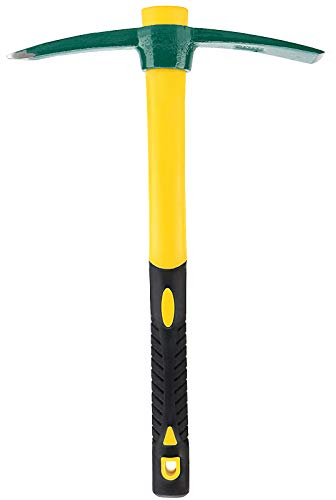 ZOENHOU 17.7 Inch Pick Mattock Hoe, Forged Garden Pick, Weeding Mattock Hoe Agriculture Hand Tools with Heavy-Duty Fiberglass Handle for Weeding Cultivating Camping or Prospecting
