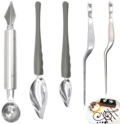 Cisolen Cucchiai da Decorazione Acciaio Inossidabile Chef Art Pencil Cucchiaio per Dessert, Decorazioni per Dolci e Pasticceria