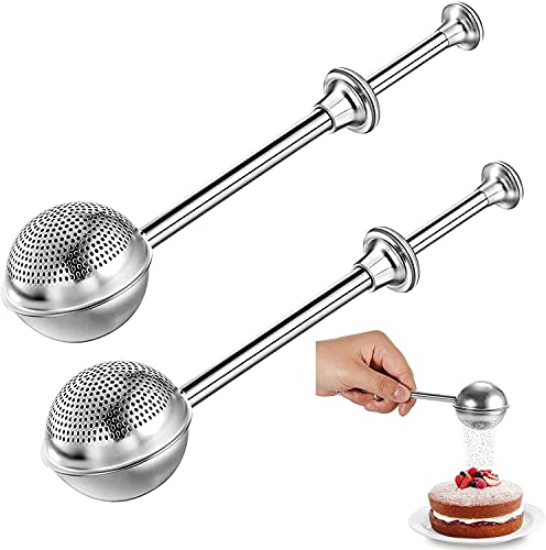 Agitatore per zucchero per dolci, Acciaio inossidabile Farina di zucchero Spezie Cannella Cioccolato in polvere Shaker Dispenser per spolverino Setacci, Filtro per tè