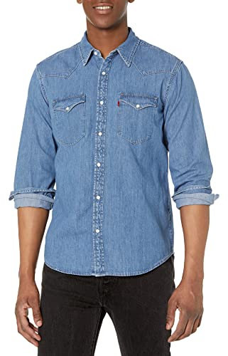 Levi's Men's Classic Western Shirt, (New) Franklin Stone Wash, Large