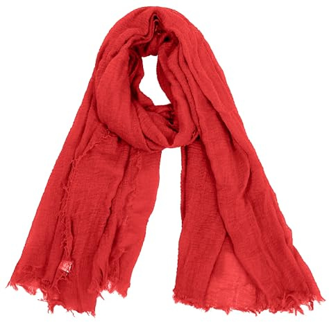 Van Der Rich ® - Bufanda Cuello Arrugado Hombre Mujer (Rojo, TU)