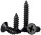 ORANXIN M2.6 x 8mm 50 Pcs Acero inoxidable 304 Tornillos para madera Cruz Avellanada Chapado en zinc negro Cabeza plana Autoperforante Tornillos autorroscantes