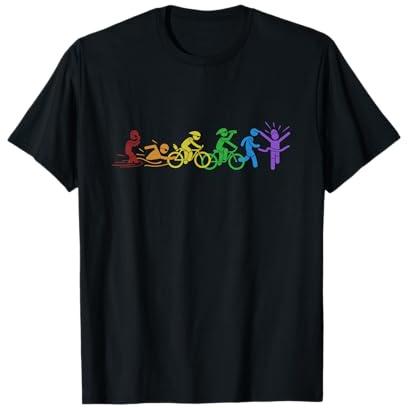 Triatlón LGBT Rainbow Triatlón Triatlón Triatlón Camiseta