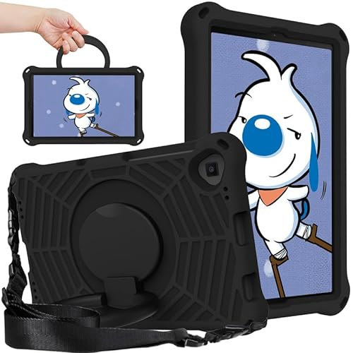 Für Galaxy Tab A 2019 Kinderhülle 10,1 Zoll, Spinnennetz-Muster, Eva-Schaumstoff, mit Ringgriffständer und Schultergurt (Schwarz, Samsung Galaxy Tab A 10.1 Inch T510)