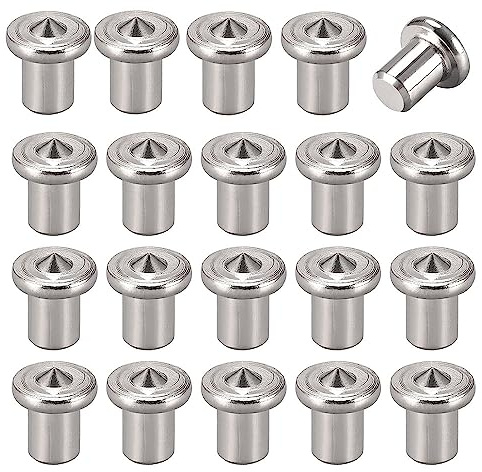 SKYPRO Set di 20 perni centrali per la lavorazione del legno, per lavori artigianali, in acciaio, perni di centraggio, per il trasferimento (6 mm)