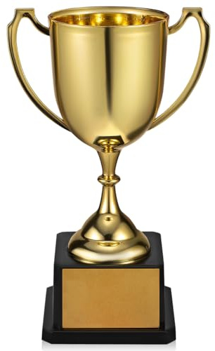 Veemoon 7.5 Inch Gold Trophy Award, Plastic Trophies with Base Victory Small Award Cup for Kids Competitions: No Text Winner Cup for Party Favors, Winning Prizes and Sports Rewards
