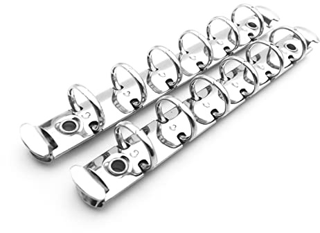 Julyun 2 st A7 anteckningsböcker 6-håls ringpärmsmekanismer 15 mm kapacitet, 15 mm basbredd, silverfärg metall klämma ring pärm gör-det-själv fyllning pappersförvaring mapp tillbehör
