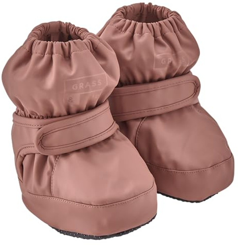 Grass & Air Baby Booties Unisex PU, Mini Adventure Baby Showerproof Bootie, Fleece Lined Overshoes (Rose, UK Footwear Size System, Toddler, Age Range, Medium, 12 Months, 18 Months)