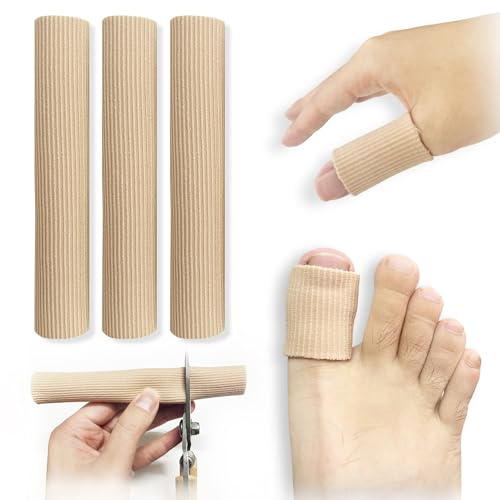 3 stycken tåskydd av silikon,slangbandage,slangbandage silikon, elastiskt tyg fodrat med mjuka tåavskiljare i silikon, för majsborttagning/lindring av för hårdnader/blåsor/calluses/kycklingögon (3L).