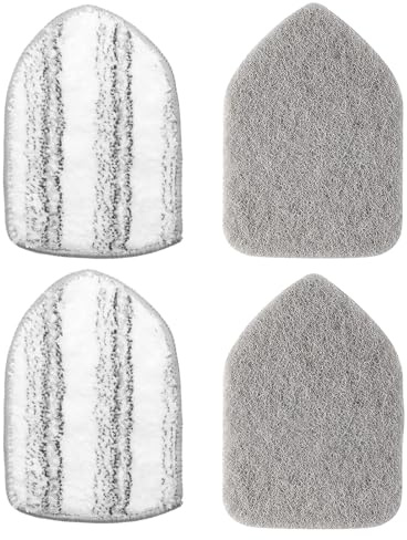 SetSail Scouring Pads Microfiber Cloth Refill 4 Pack, for SetSail Tile and Bathtub Scrubber Brush Heavy Duty Scrubbing Sponge Scratch Free Reusable for Cleaning Bathroom Kitchen Walls Tub Tiles Sink