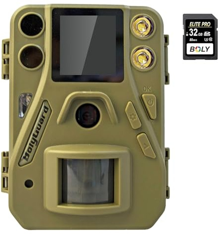BolyGuard Caméra de chasse 37 MP 4K UHD avec double flash (940 nm noir IR et LED blanche), caméra de jeu sauvage IP67 vision nocturne avec écran LCD couleur de 3,6 cm pour surveillance de la faune en