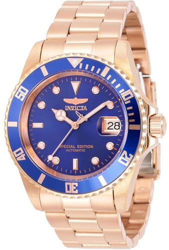 Invicta Pro Diver - Orologio da polso da uomo automatico al quarzo Casual bracciale e cassa in Acciaio INOX di colore Oro display analogico blu - 30601