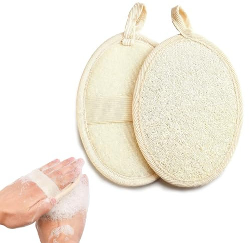 2 Stück Luffa Schwamm,Peeling Schwamm,Loofah,Schwamm Dusche,Aus Umweltfreundlichem Und Biologisch Abbaubarem Dusch-Luffaschwamm,Duschschwamm Wiederverwendbar, Camping, Spa, Küche, Bad