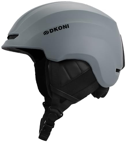 DKONI Casco da Sci, Casco da Snowboard per Uomini e Donne, Sistema di Ventilazione Regolabile a Due Stadi, Casco da Sport sulla Neve per Adulti, Giovani e Bambini Grandi (Grigio, Medium: 21,2-22,5