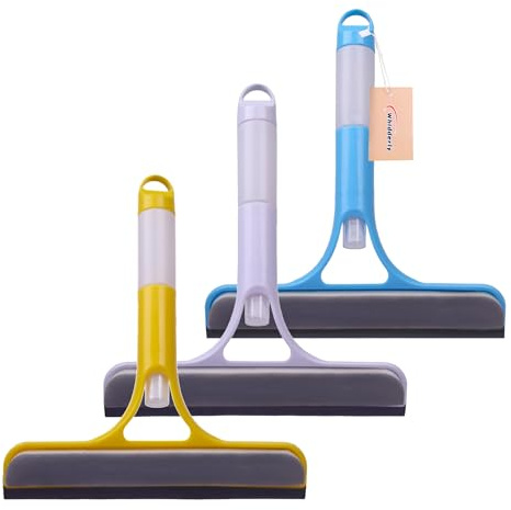 Whidderly 3pcs 3 in 1 Window Cleaning Scraper, 3 in 1 WindowSqueegee Cleaner,Window Squeegee with Spray, for Windows,Car Windshields,Bathrooms,Kitchens,Tiles,etc,All-Purpose Window Cleaner Tool