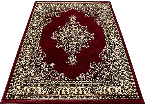 Stilvoll Günstig by ELMM Orientalischer Teppich Wohnzimmer Schlafzimmer Esszimmer Rot 240 x 340 Orientalisches Design Kurzflor