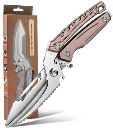 Taglia da Carne Rimovibile Heavy Duty: Taglia da Cucina Affilata per Tagliare le ossa Taglia da ossa Marrone