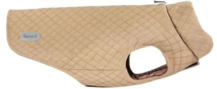 Record - Brandy Waterproof Dog Coat with Velcro Closure and Adjustable Elastic Bands for Paws. Warm and Comfortable Winter Dog Coat | Beige, XXS, Back Length 25 cm