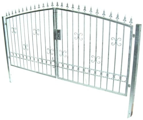 Stahl Gartentor Tor Doppelflügeltor GD2 inkl Pfosten Einfahrtstor Hoftor AWZ (Gartentor 300 x 160 cm 55770)