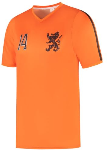 Nederländska landslaget fotbollströja - Nummer 14 - VM 1974 - Barn och vuxna - Pojkar - Fotbollsutrustning - Fotbollspresenter - Sport-T-shirt - Sportkläder - Storlek 152