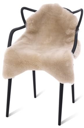 Decorating Sheepskins Fell für Stuhl, Premium Australian Schaffell Echt Beige 90 x 60 cm [Geschorenes 2,7cm] geruchlos, Lammfell Echt, Lammfell Teppich für das Sofa, Schaffelle, Lammfelle