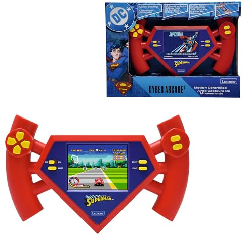 Lexibook, Superman, Console Superman Cyber Arcade compatta e portatile, 50 giochi, schermo LCD a colori, alimentazione a batterie, JL3180SU