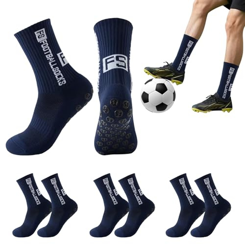 Detontek Lot De 3 Paires De Chaussettes De Football Antidérapantes Pour Adultes, Respirantes Pour Le Football, Le Basket-Ball Et La Course à Pied