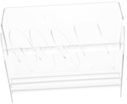 iplusmile Dispensador de Etiquetas Ajustable Soporte para 6 Rollos de Acrílico Resistente a Deformación y Fiable para Escritorio para Uso en Biblioteca o Hogar