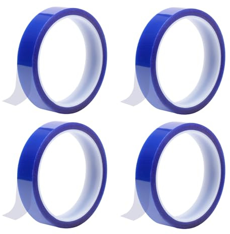 FIUTEKO 4 rollos de cinta adhesiva resistente al calor de 20 mm x 33 m cinta de transferencia térmica azul cinta aislante cinta Heat It cinta térmica resistente al calor