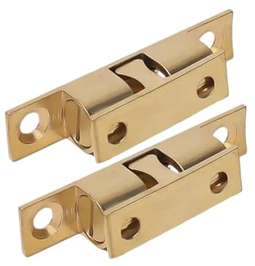 Dubbelrullar-dörrlås 1/10 stycken, dubbel skoter, stänger, möbler, dörr, vår, kula, fångstlås, skåp, justerbar spänning, hem, hårdvara för hem, skåp, möbler (guld-50 mm, 3 st)