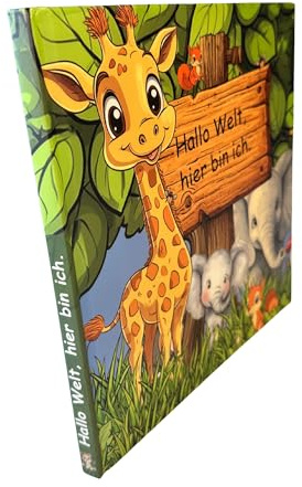 Babyalbum Erinnerungsbuch – Mein erstes Jahr, Hardcover 21×21 cm – Bilderbuch mit Waldtieren & vielen Details – Geschenk zur Geburt & Taufe MyJagu