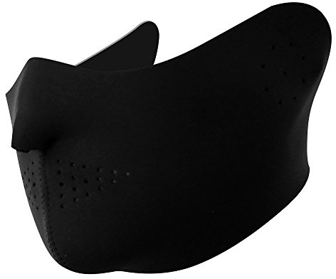 Neoprene Half Face Mask Outdoor Protection with Adjustable Closure - Black
