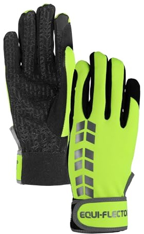 Equi-Flector Shires Horse Riding Gloves in Yellow - Adult Medium, Yellow