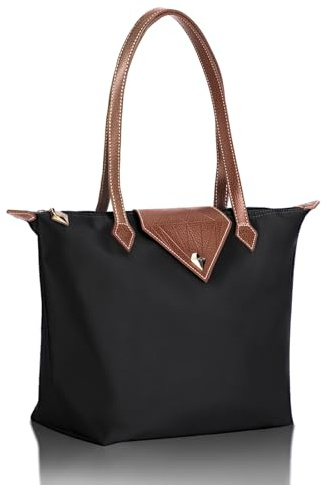 BOJLY Borsa da donna, Borsa a tracolla Borse a mano Donna Borsa a mano in nylon con diamanti Borsa a mano da donna Shopping Pieghevole Borsa da viaggio impermeabile Piccolo nero