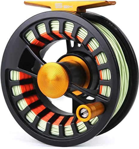 MAXIMUMCATCH Tail flugrulle stor arbor CNC bearbetad aluminium teflonskiva legeringskropp flugfiske rulle i 5/6 7/8 wt (svansrulle med snören, 3/4 wt)
