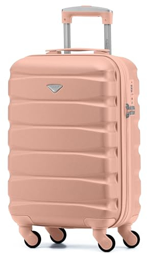 Flight Knight Cabin Suitcase 55x35x20, Lightweight Carry On Bag for Over 100 Airlines- Ryanair, EasyJet, British Airways, Virgin Atlantic - Small Durable Hand Luggage, ABS Hard Shell- TSA Lock