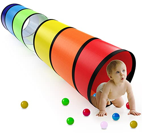 Kids Play Tunnel for Toddlers Colorful Pop Up Baby Tunnel for Kids to Crawl Through 6 Foot Toddler Toys or Gift for Infant Children or Dog kids toys for Indoor Outdoor