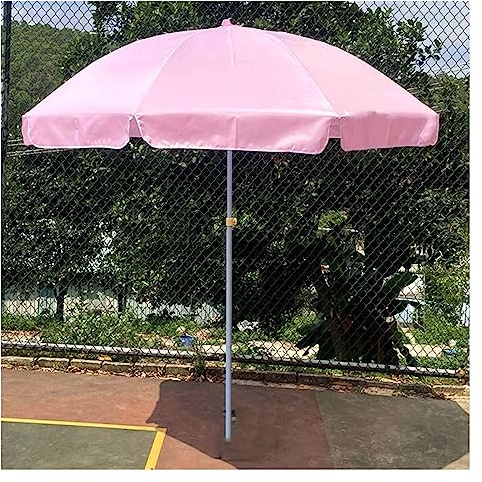 NOIRDA Rosa Balkon Strandschirm Sonnenschirm, Terrassenschirm Regenschirm, 6 Rippen, Regenfester Outdoor-Markt-Poolschirm, Tragbarer Freizeit-Klappschirm, Ohne Sockel