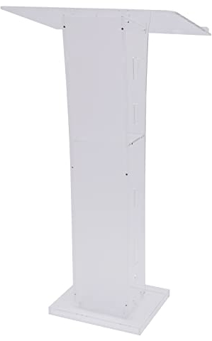 DeeDuud Acryl Podium Transparenter Rednerpult mit Aufbewahrungsbrett Bodenstehendes Podium-StäNder für Kirchen Hochzeiten und Klassenzimmer