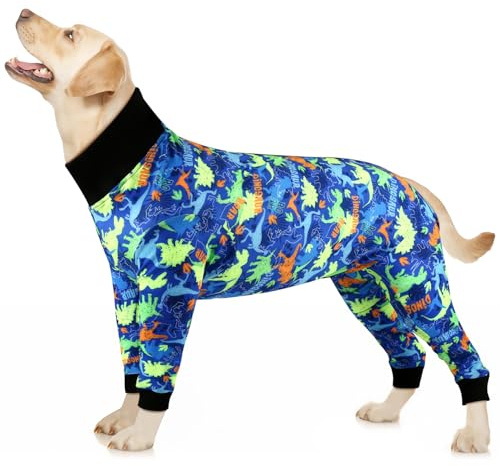Etdane Dog Onesie Surgery Recovery Suit for Female Male Dogs After Spayed Suit Surgical Recovery Suit Anti Shedding Body Suit for Small Medium Large Dog Dinosaurs/Small
