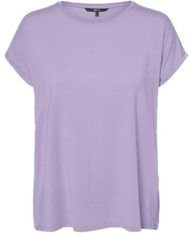 VERO MODA Damen VMAVA Plain SS TOP GA JRS NOOS T-Shirt, Pastel Lilac, X-Small