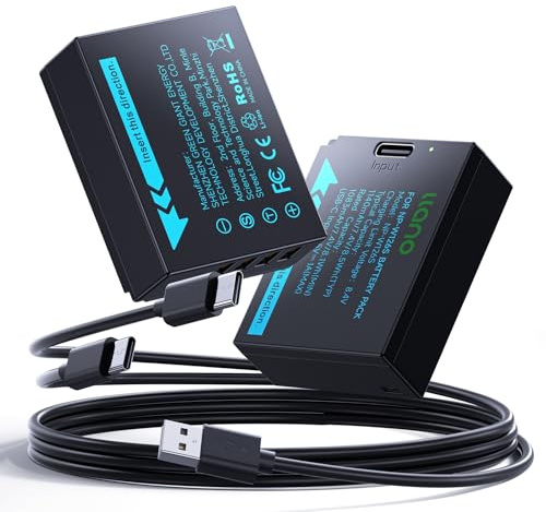 llano 2er-Pack USB-C NP-W126S Akkus,Vollständig kompatibel für Fujifilm XM5, X100VI, X100V, XS10, XT30II, XT30, XT20, XE4, A5 Kameras, 1140 mAh Kapazität, schnell wiederaufladbar