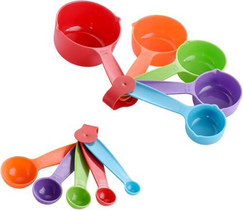 Set di 10 misurini, misurini multiuso, misurini per cucinare e cuocere in cucina, colorati